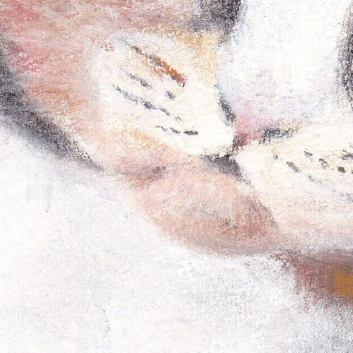 絵画1736【柔らかな時の中で】パステル 原画 真作 猫の絵 A4サイズ アート 原画〉猫パステル画 A4サイズ 額縁・マット付き おすわり