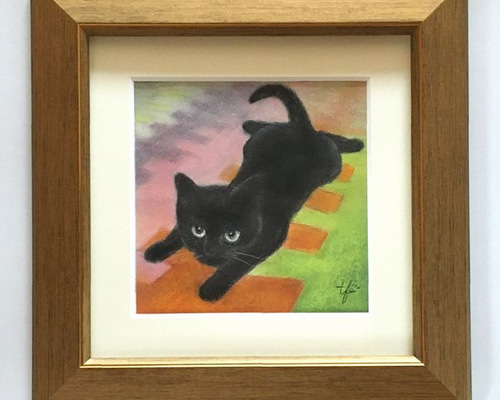 アパレル通販サイトランキング 原画 ベタっとな（パステル画 絵画 9911578 通販 にゃんずら 絵画