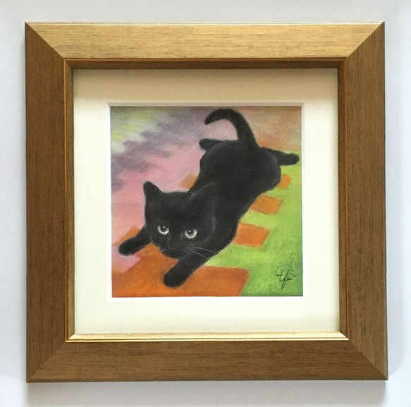 ベタっとな（パステル画 原画 絵画 にゃんずら 通販 9911578