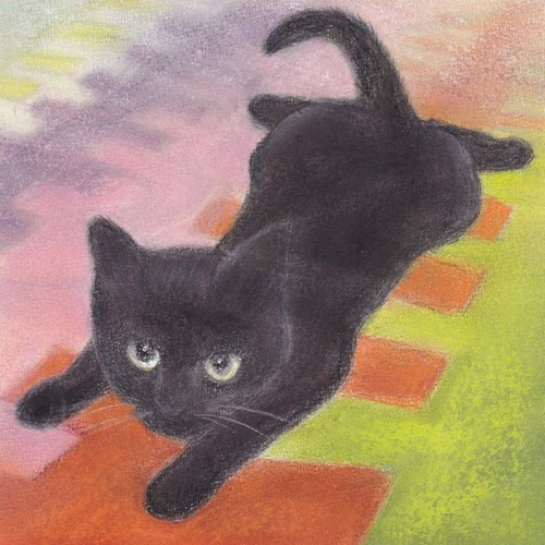 【原画】『シャムタヤ卿』(猫　絵画　パステル画) お得】 100％本物 原画】『南の森を探索する猫たち』（動物画