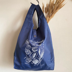 [2 件套] 麵包圖案 * 環保袋（折疊）海軍藍 (M) &amp; 卡其色 (M) 第3張的照片