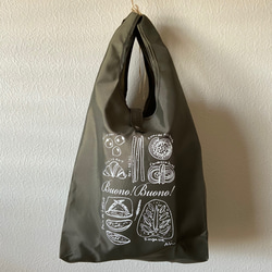 [2 件套] 麵包圖案 * 環保袋（折疊）海軍藍 (M) &amp; 卡其色 (M) 第6張的照片