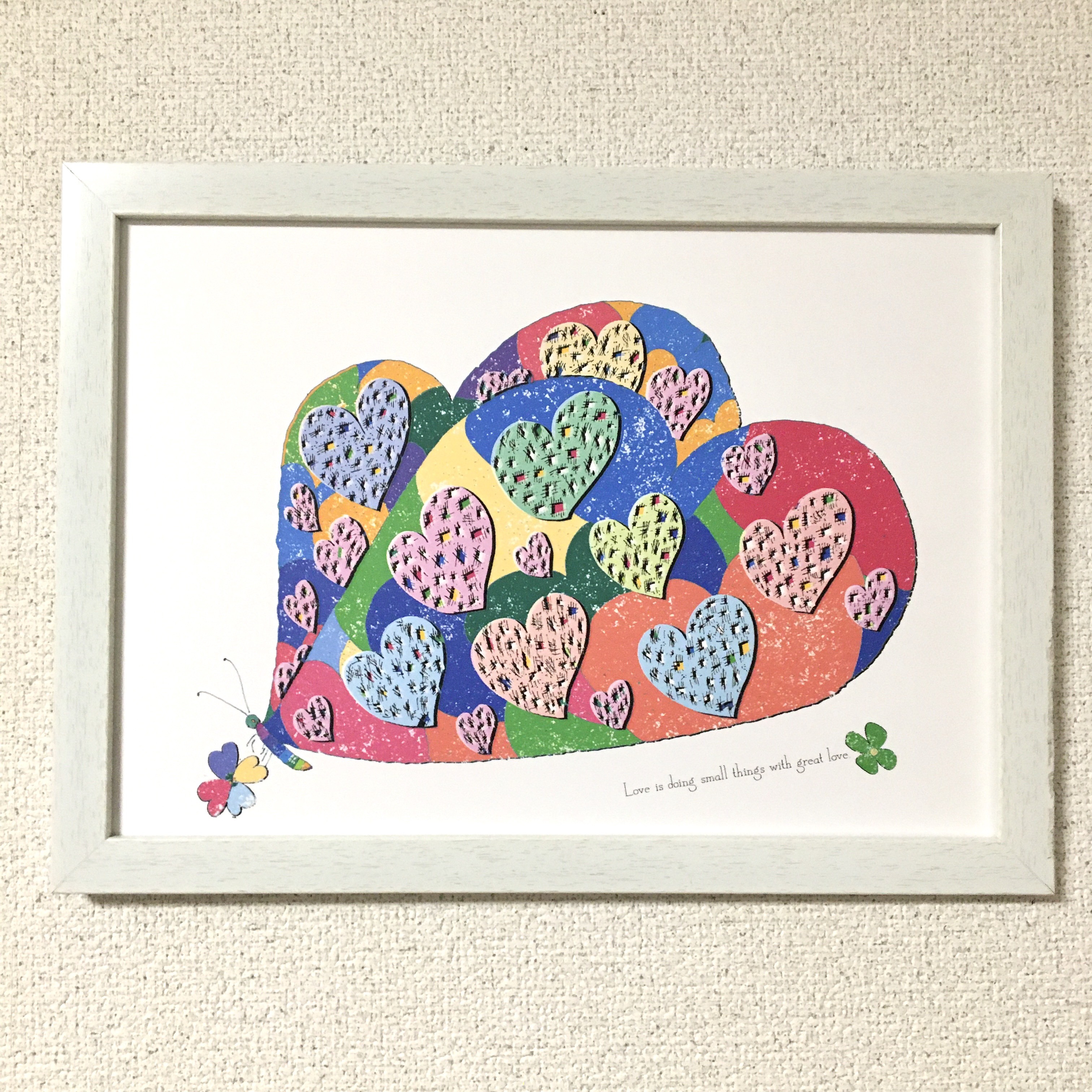 蝶ハート 彩 アートポスター オリジナルイラスト A4/B4/A3 イラスト 