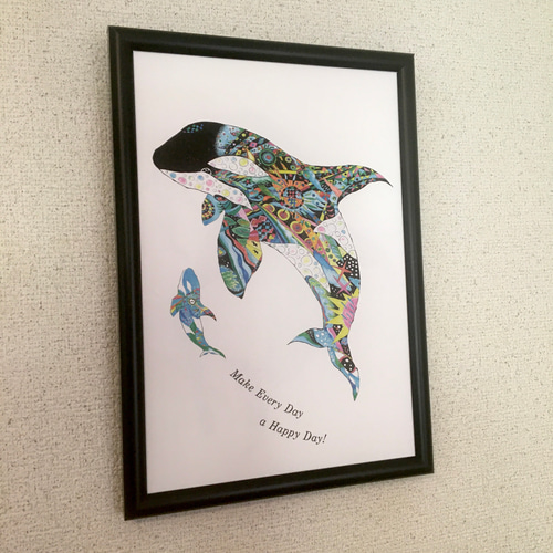 シャチ Killer whale ver.4 アートイラスト ポスター B4/A4/A3 シャチ Killer whale ver.4 アートイラスト ポスター B4/A4/A3