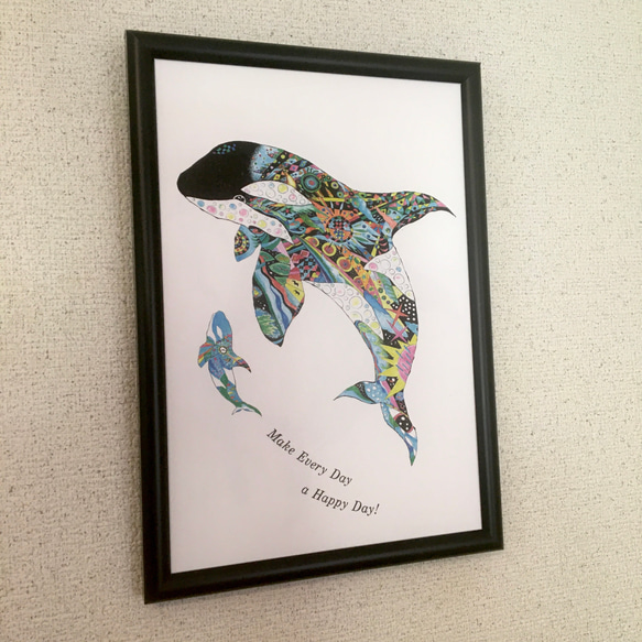 シャチ Killer whale ver.4   アートイラスト　ポスター　B4/A4/A3 3枚目の画像