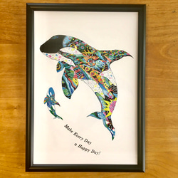 シャチ Killer whale ver.4   アートイラスト　ポスター　B4/A4/A3 4枚目の画像