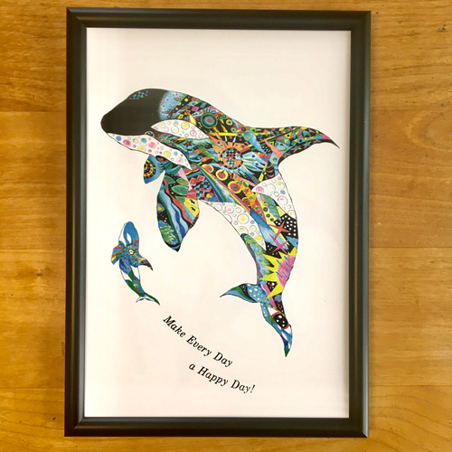 シャチ Killer whale ver.4 アートイラスト ポスター B4/A4/A3 シャチ Killer whale ver.4 アートイラスト ポスター B4/A4/A3