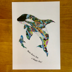 シャチ Killer whale ver.4   アートイラスト　ポスター　B4/A4/A3 5枚目の画像