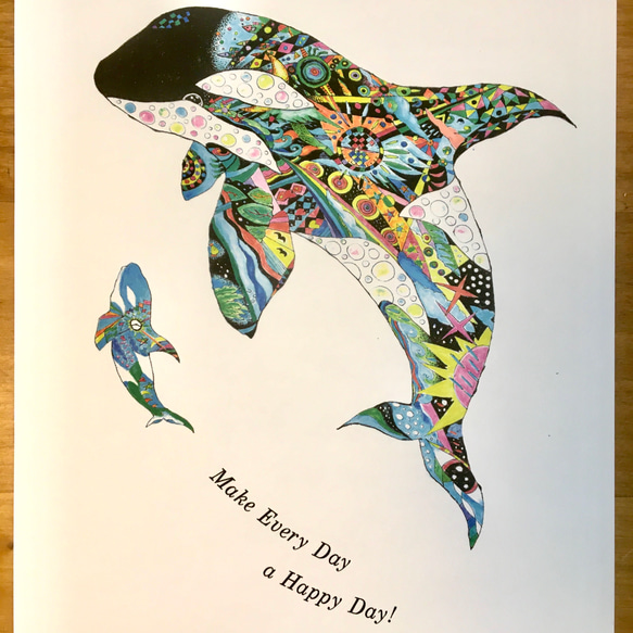 シャチ Killer whale ver.4   アートイラスト　ポスター　B4/A4/A3 6枚目の画像