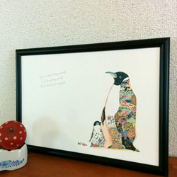 ペンギン Emperor penguin　オリジナルイラストポスター　A4/B4/A3 1枚目の画像