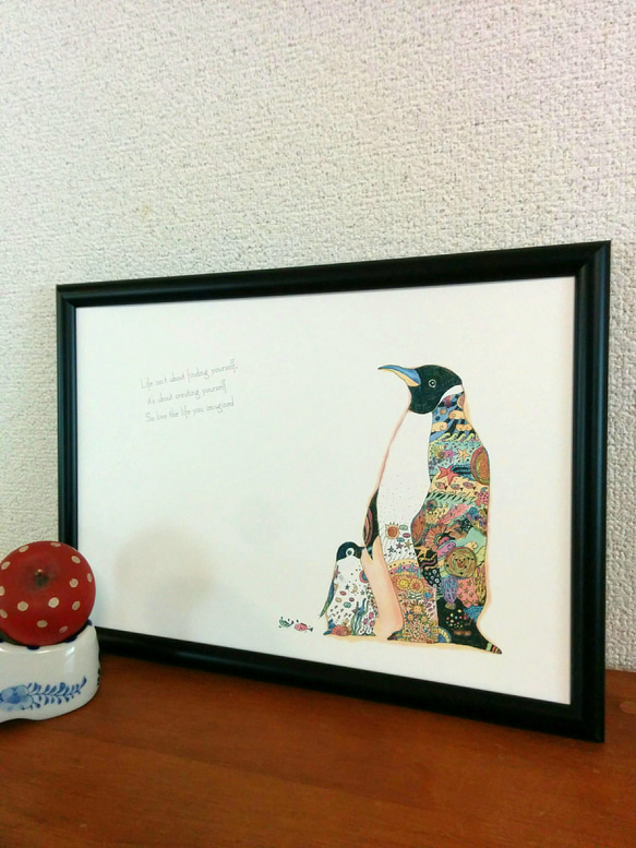 ペンギン Emperor penguin　オリジナルイラストポスター　A4/B4/A3 1枚目の画像