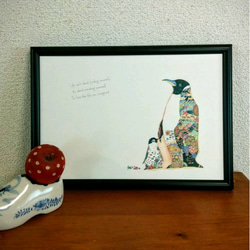 ペンギン Emperor penguin　オリジナルイラストポスター　A4/B4/A3 3枚目の画像