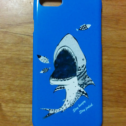 スマホケースiphoneとAndroid対応　　Stay hungry.SHARK (受注後制作） 3枚目の画像