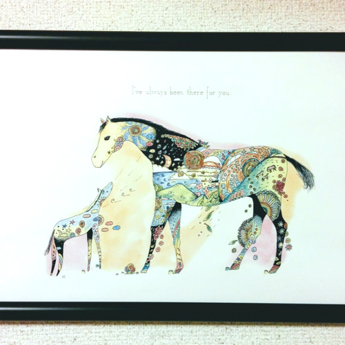 Horse/馬 アートポスター オリジナルイラスト インテリア A4/B4/A3