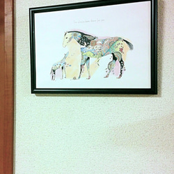 Horse/馬　アートポスター　オリジナルイラスト　インテリア　A4/B4/Ａ3 4枚目の画像