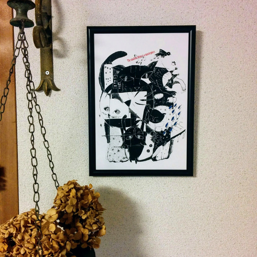 猫は最高傑作。アートポスター オリジナルイラスト インテリア A4/B4