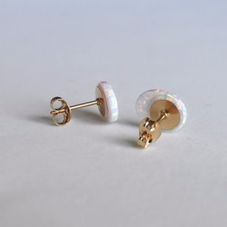 虹色☆京都オパールのピアス☆１４ＫＧＦ 2枚目の画像