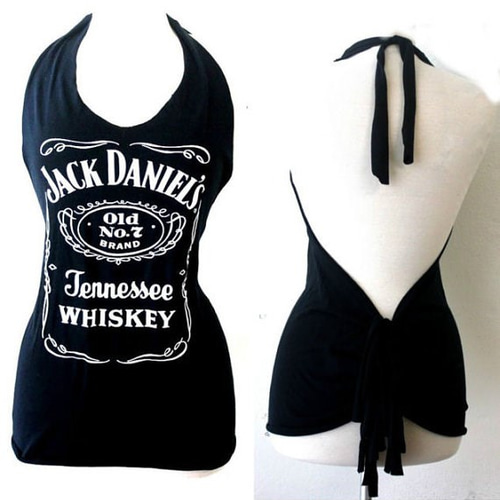 ジャックダニエル☆おしゃれ！セクシーホルターネックタンクトップ☆ T