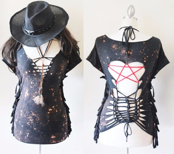 ハンドメイドオリジナル★ヴィンテージブリーチカットアップシャツS-XL★オーダーメイド