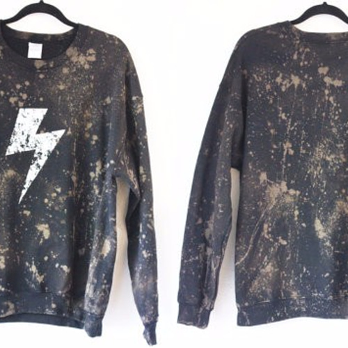 オリジナル☆ヴィンテージブリーチ加工スエットシャツL☆ユニセックス