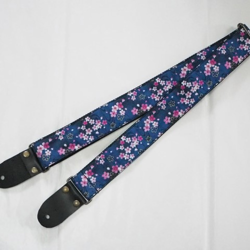 和柄ギターストラップ ～桜、青～ 楽器・アクセサリ kumaluco