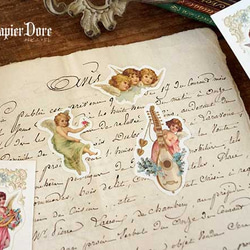 カットシール ２枚セット ★ 天使　シール　ヴィクトリアン アンティーク調 2枚目の画像