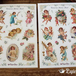 カットシール ２枚セット ★ 天使　シール　ヴィクトリアン アンティーク調 3枚目の画像