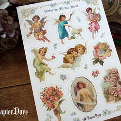 カットシール ２枚セット ★ 天使　シール　ヴィクトリアン アンティーク調 4枚目の画像