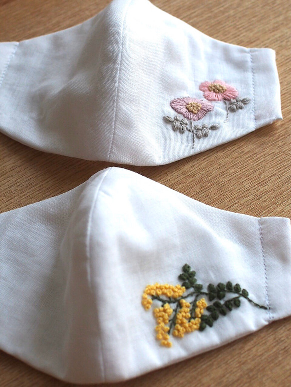 ☆fumi様 専用☆  刺繍入り立体ガーゼマスク 3枚目の画像