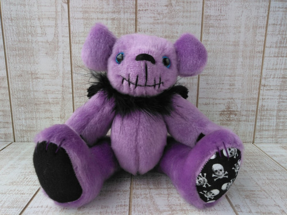 デビル★テディベア(ツノ黒) ホラー】デビルベア（25cmテディベア） ぬいぐるみ mokobear 通販