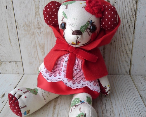 ファンタジー】赤ずきんくま(23cmテディベア) ぬいぐるみ mokobear