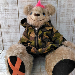 迷彩柄テディベア 楽天市場】ラッピング 無料 サービス 陸上自衛隊 迷彩 鉄帽 てっぱち