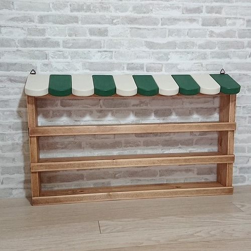 トミカを飾れる♪ カフェ風 壁掛け トミカ収納 3段 シェルフ 幅60cm