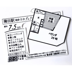 【１枚】～不動産のチラシ風～間取り図コースター 2枚目の画像