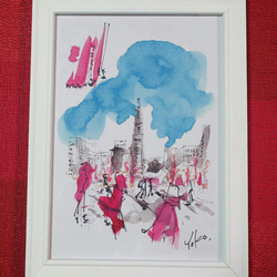 水彩画　絵手紙　絵画　絵　約48点　まとめ 絵手紙＊グラスの中の海 絵画 Meimei 通販 4295327｜Creema(クリーマ)