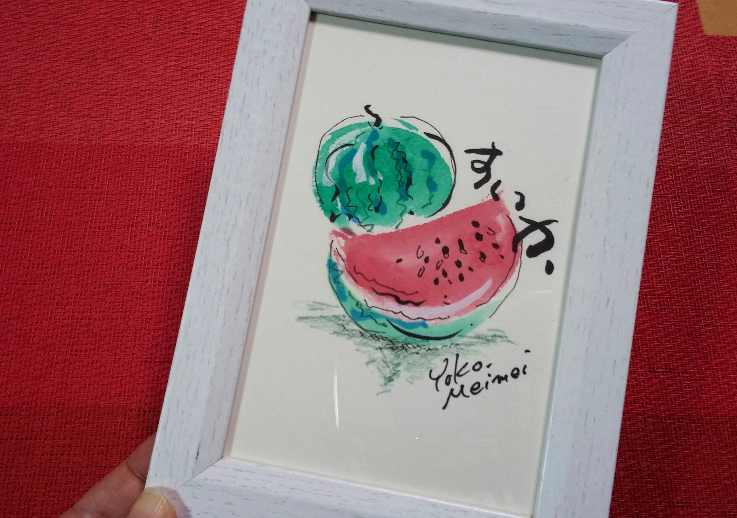原画 みんなでスイカたべよ！ 水彩画