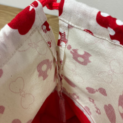 【送料無料】コップ袋　リボン　赤　入園入学準備・洗い替えに♪ 3枚目の画像