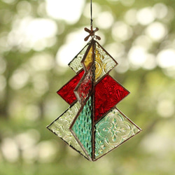 ⭐Creema限定⭐クリスマスツリーのサンキャッチャー（ステンドグラス） ✳️再販✳️ 1枚目の画像