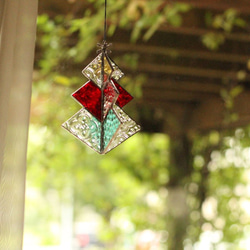 ⭐Creema限定⭐クリスマスツリーのサンキャッチャー（ステンドグラス） ✳️再販✳️ 5枚目の画像