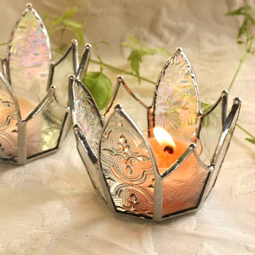 ⭐Creema限定⭐クリスタルクラウンのキャンドルホルダー～金木犀の  