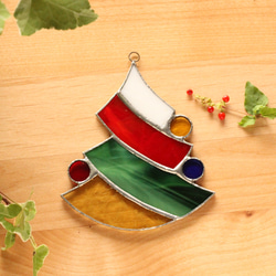 ⭐Creema限定⭐クリスマスオーナメントセット〜ツリー/サンタ/キャンドル〜ステンドグラス 2枚目の画像