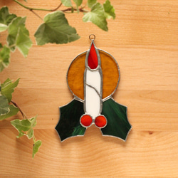 ⭐Creema限定⭐クリスマスオーナメントセット〜ツリー/サンタ/キャンドル〜ステンドグラス 4枚目の画像