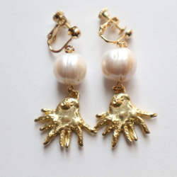 タコと真珠の耳飾り～イヤリング/ピアス～ 2枚目の画像