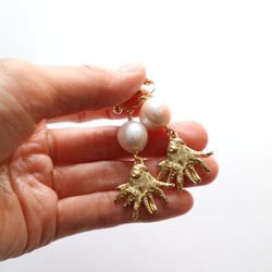 タコと真珠の耳飾り～イヤリング/ピアス～ 6枚目の画像