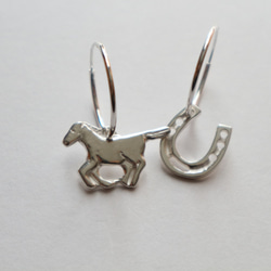 [Silver 925]馬和馬蹄形耳環 第2張的照片