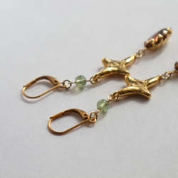 Vintage glass & Cross pierce(earring) 4枚目の画像