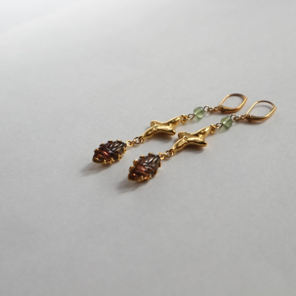 Vintage glass & Cross pierce(earring) 7枚目の画像