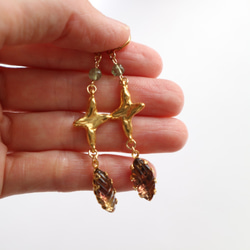 Vintage glass & Cross pierce(earring) 8枚目の画像
