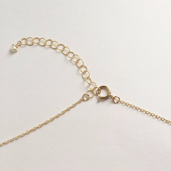 14KGF Rectangle Pearl Necklace 第4張的照片