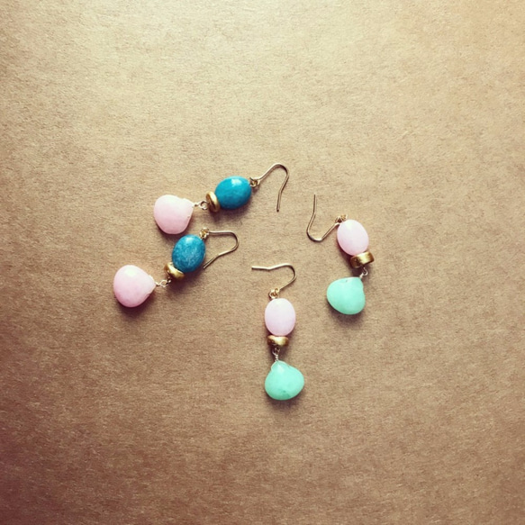 Contrast pierce(earring)～GREEN and PINK～ 第4張的照片